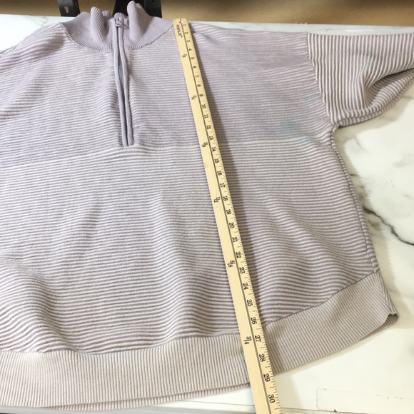 Offline By Aerie Purple Striped Quarter Zip Sweater Womens XXL Pullover - Picture 6 of 14